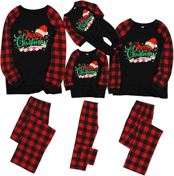 red and black plaid baby pajamas
