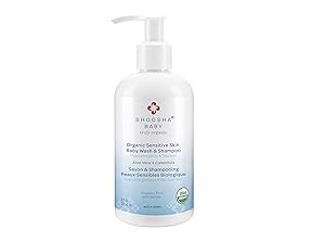 Organic Baby Wash and Shampoo for Sensitive Skin, Natural Body Shampoo and Body Wash for Kids, Hypoallergenic, Gluten-Free, 100% Biodegradable - Shoosha (Unscented)