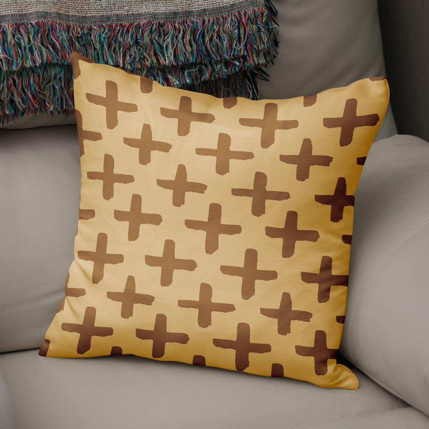 Bonamaison Decorative Cushion Cover Brown Tones, Throw Pillow Covers, Home Decorative Pillowcases for Livingroom, Sofa, Bedroom, Size:50x50 Cm - Designed and Manufactured in Turkey