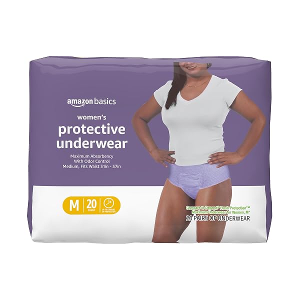 AMAZON BASICS POSTPARTUM INCONTINENCE UNDERWEAR FOR WOMEN, MAXIMUM...