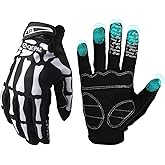 Belinreli Halloween Skeleton Gloves Touchscreen, Breathable Skull Gloves Cycling Anti-Slip Bone Halloween Costumes Gift