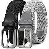 DOOPAI Braided Stretch Belt for Men, Elastic Woven Belt, casual Fabric Golf Belt, 1 3/8" for golf pants jeans, Gift Box