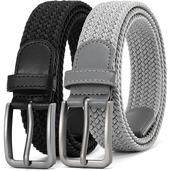 Set of 2 Womens Belt Casual Braided Elastic Fabric Woven  display picture 1