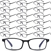 YBEATY 30 Packs Reading Glasses, 1.5x Magnification Adjustable Traditional Black Frames Reading Glasses Eyewear with Comfort Spring Loaded Hinge for Men Women Computer Reader All Day