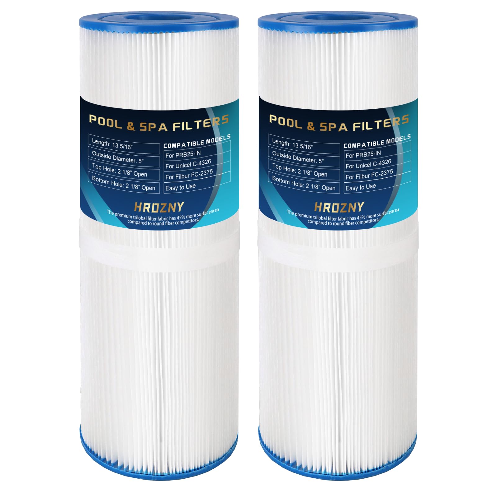 Hot Tub Filter PRB25-IN Replacement Spa Filter for Unicel C-4326,Filbur FC-2370,FC-2375,for Guardian 413-106,100586, R173429, 3005845, 25392, 17-2327, 33521,817-2500, 5X13 Drop in Spa Filter (2)