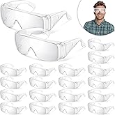 Kanayu Safety Glasses Bulk Protective Goggles over Eyeglasses Anti Fog Scratch Resistant Clear Eye Protection for Men Women