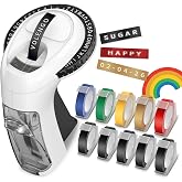 Embossing Label Maker, Embossed Vintage Label Maker, Manual Emboss Machine | Retro Embosser for Home Kitchen Office School Use/DIY Crafts/Scrapbook Junk Journal Supplies, 10-Roll Color 3D Tapes, Omega-S