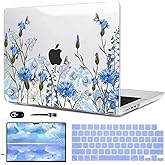 LCMOCICO for MacBook Pro 14 inch Case M5 2025 2024 2023 2022 2021 Model M5 A3434 M4 A3112 A3185 A3401 M3 A2918 A2992 M2 A2779 M1 A2442 Touch ID, Plastic Hard Shell Cover, Tropical Blue Flowers
