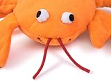 Petface Seriously Strong Plush and Rubber Lobster Dog Toy Orange view 4