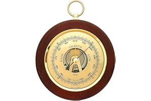 FISCHER GERMANY Fischer Barometer "Pascal", Brass-Mahogany 5.5"/140 mm - 1366R-22 (Display English)