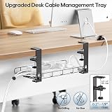 KDD Desk Cable Management Tray Clamp Mount Adjustable 5.3"-8.07" Width No Drill view 2