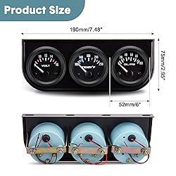 BREADEEP 52mm 3 in 1 Car Auto Gauge Kit