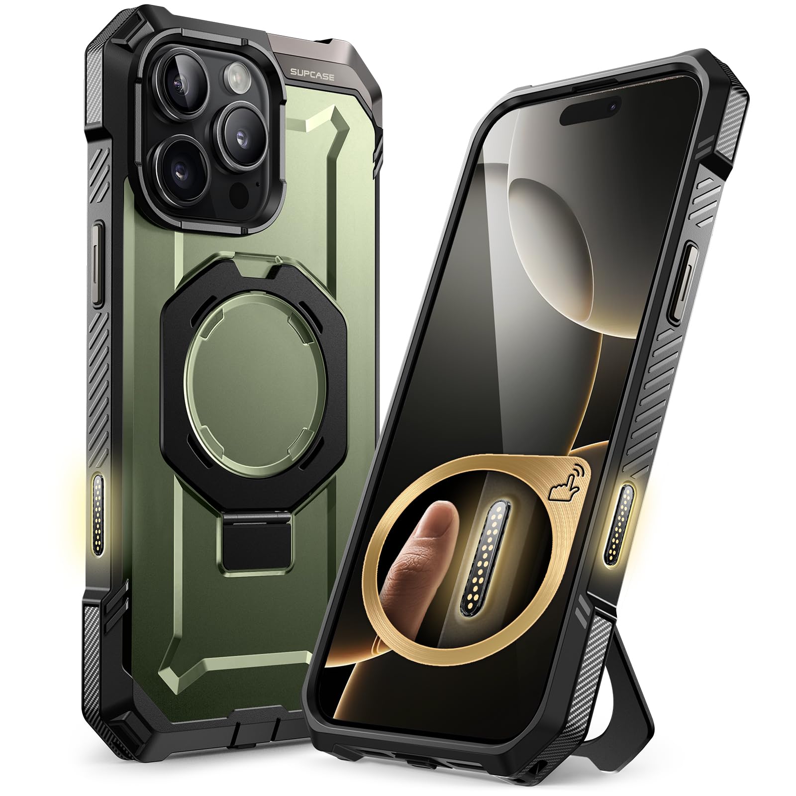 SUPCASE for iPhone 16 Pro Max Case with Camera Control Capture Button (Unicorn Beetle Grip), [Built-in Stand] [Compatible with MagSafe] Heavy Duty Magnetic Phone Case for iPhone 16 Pro Max, Guldan