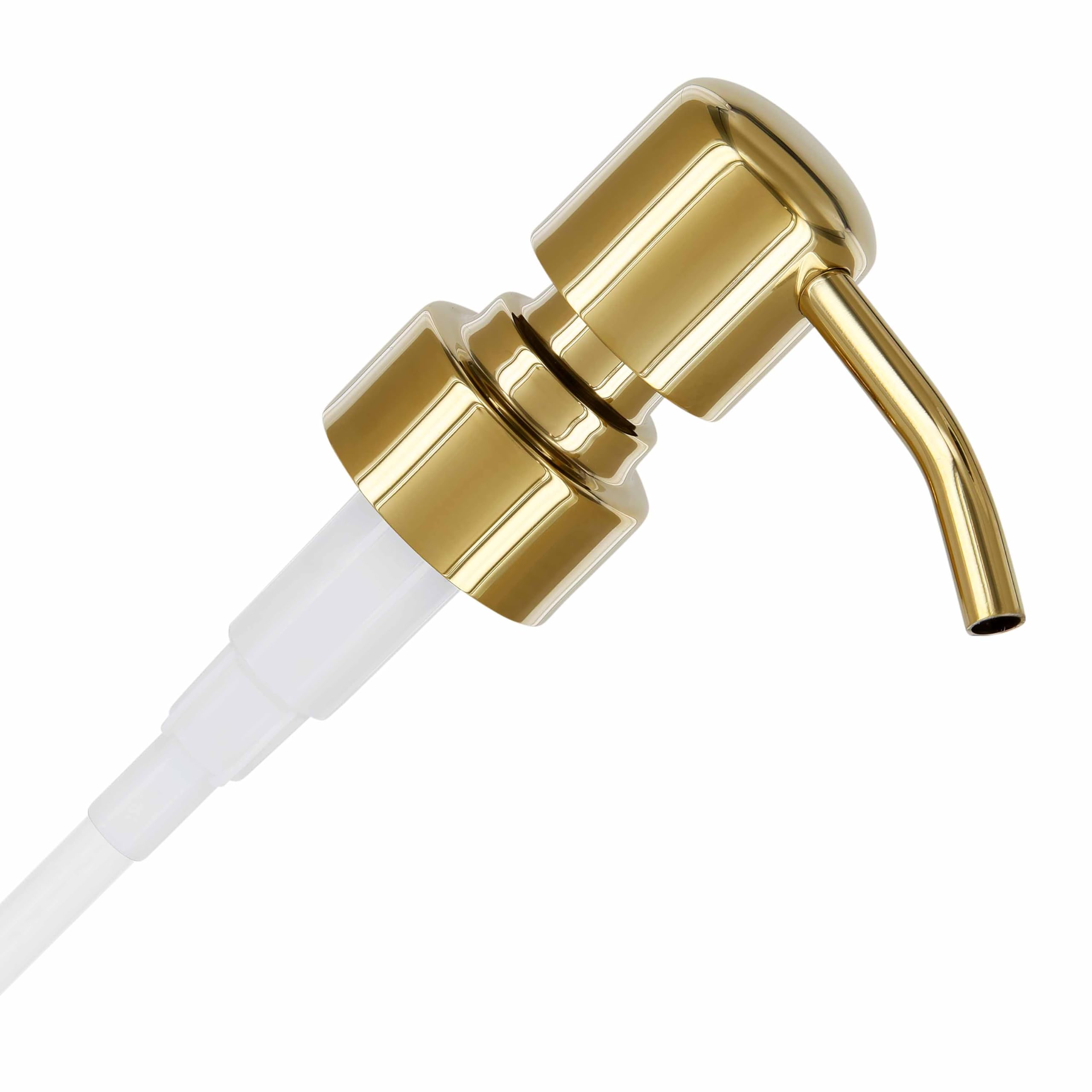 ALTGLAS Soap Dispenser Pump Head 'Zagreb' - Spare Replacement for Standard Neck Size - 26-28 mm Thread From Stainless Steel (Gold Shiny)