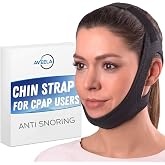 AVEELA Chin Strap for Sleeping and CPAP Users | Anti Snoring Chin Strap, Adjustable Jaw Strap for Sleep Apnea, Stop Snoring Solution for Men and Women, Comfortable Fit to Keep Mouth Closed &ndash; Medium