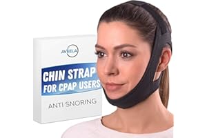 AVEELA Chin Strap for Sleeping and CPAP Users | Anti Snoring Chin Strap, Adjustable Jaw Strap for Sleep Apnea, Stop Snoring Solution for Men and Women, Comfortable Fit to Keep Mouth Closed – Medium