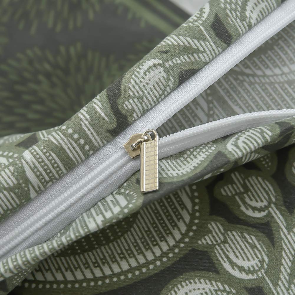 MH MYLUNE HOME Duvet Cover 3 Pieces Set- Ultra Soft Double Brushed Printed Microfiber Comforter Cover with 2 Pillow Case