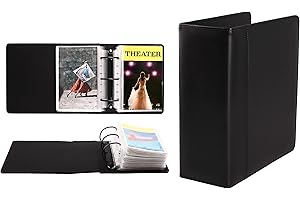 2Fold Binder for Holding Broadway Play Program and Theater Playbills with 30 Custom Sheet Protectors - PU Leather - Works wit
