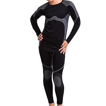 Gomati Kinder Sport Thermo Funktionswäsche Set (Hemd & Hose) Seamless - Ski-, Thermo- & Funktionswäsche ohne störende Nähte f