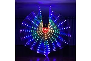 Sekopesy Illuminated LED Fairy Wings for Kids and Adults Multicolored Glowing Butterfly Wings for Enchanting Parties and Events (55inch for Adults, Rainbow Lights)
