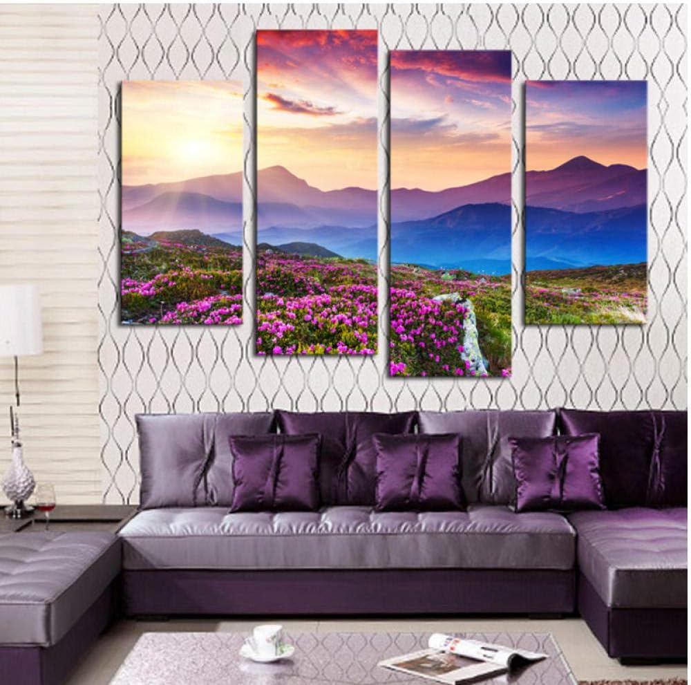 N/A Flores Coloridas Modernas en Las montañas Imagen Impresa de la