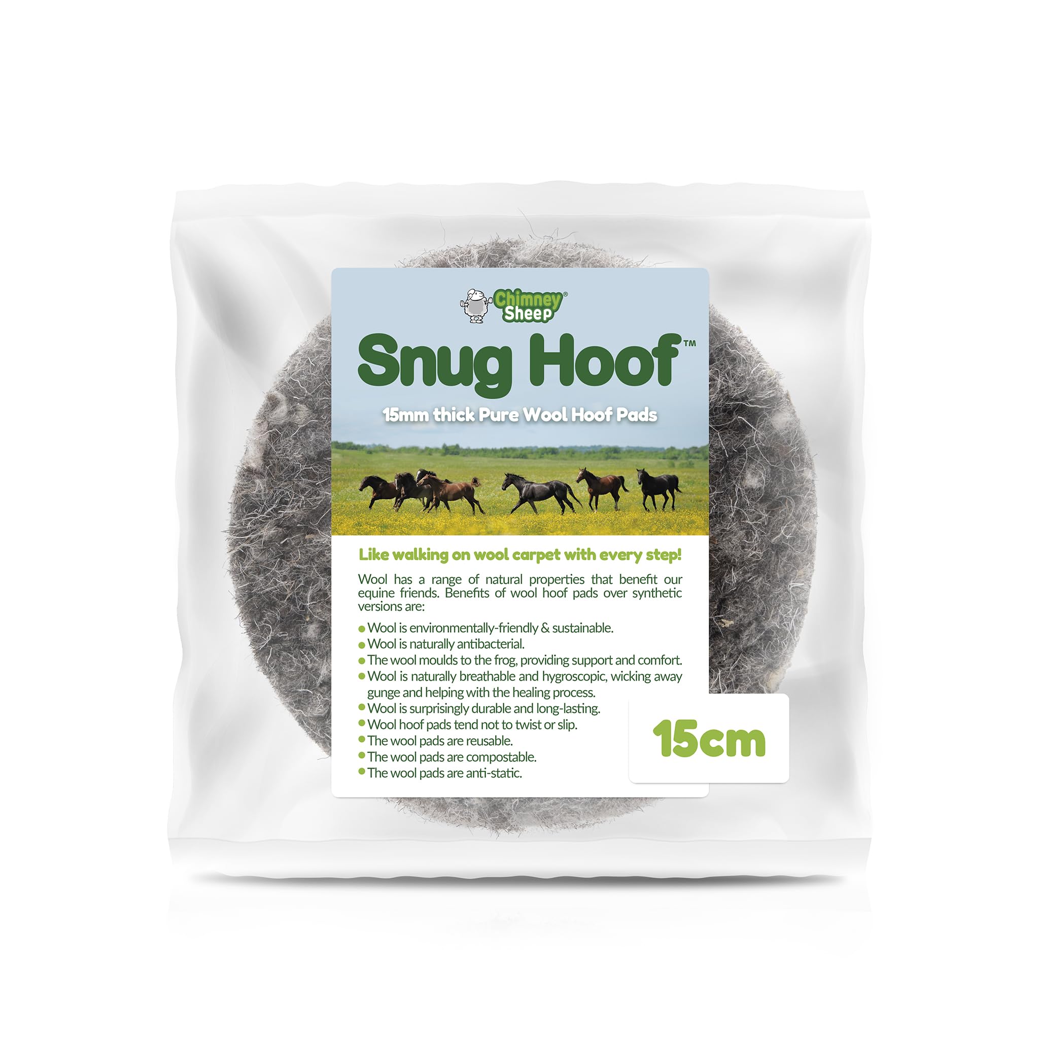 Chimney Sheep 15cm Snug Hoof Wool Felt Pad Inserts
