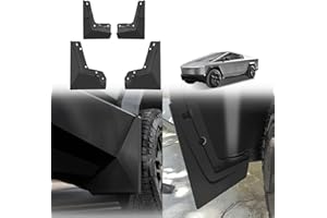BestEvMod Upgrade Mud Flaps Splash Guards Compatible with Tesla Cybertruck 2025 2024 Splash Fender OEM Style ABS Winter Sediment Dirt Protection Set of 4 No Need to Drill Full Cover