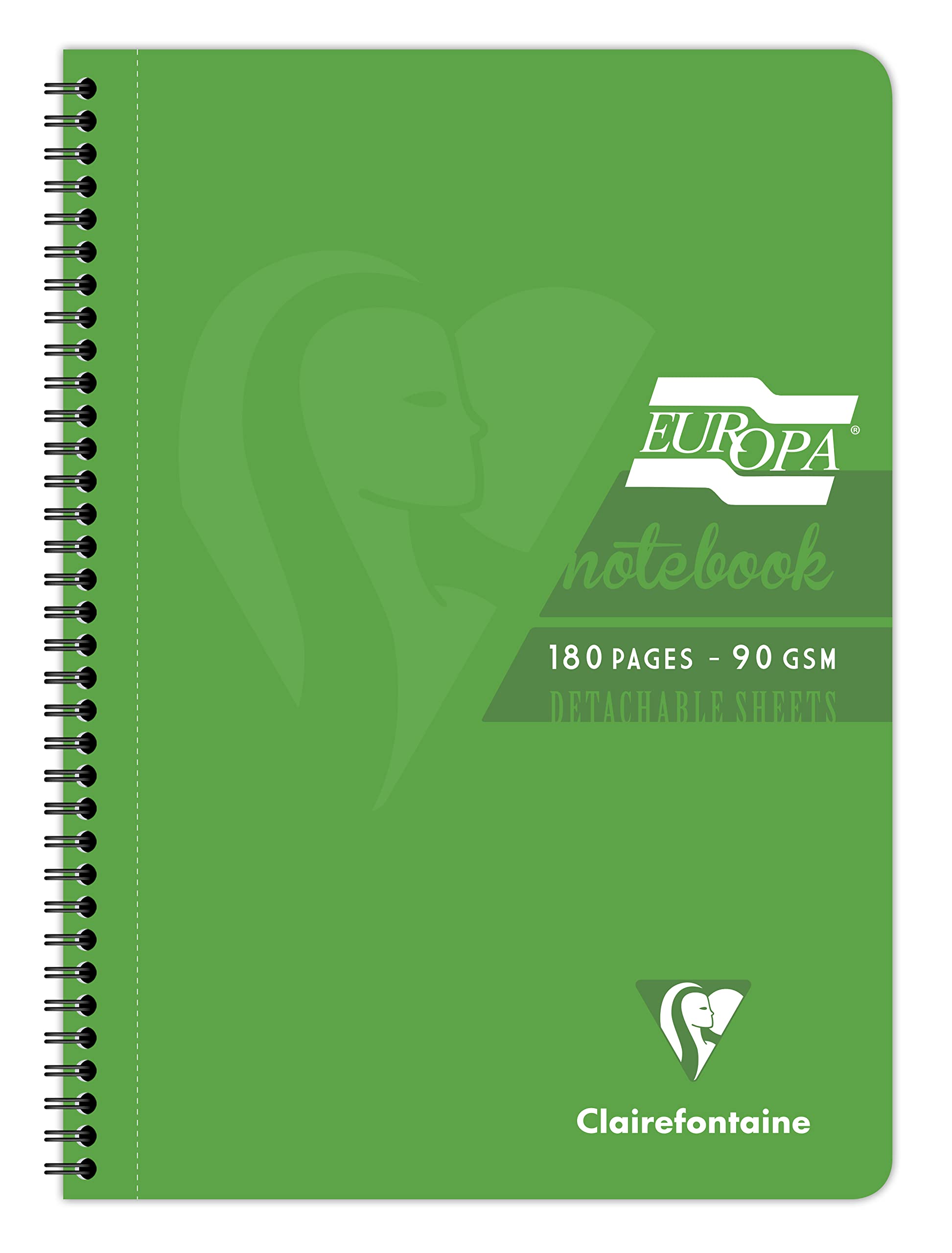 Clairefontaine A4 Notebook, 180 Pages, Green, Pack of 5