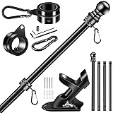 BONWIN Black Flag Pole Kit for House, 5 FT