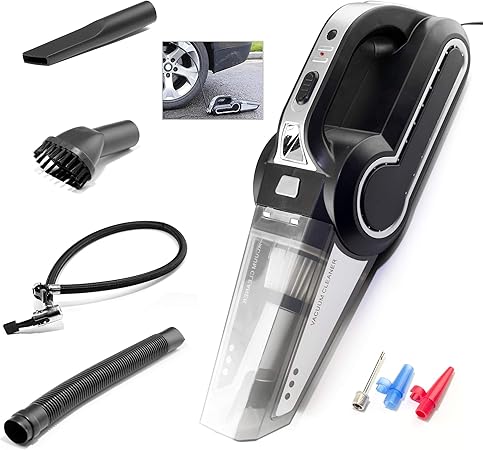 Amazon Co Jp 車載掃除機パワー多機能車用エアポンプ大パワーポータブル4合1車用掃除機集塵測圧照明インフレータブルブラック 車 バイク