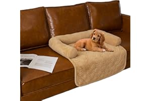 Ameritex Pet Dog Bed Coral Fleece Furniture Cover with Anti-Slip Back Suitable for Bed and Sofa Super Soft (Medium-30 x30, Sand)