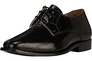 LIBERTYZENO Boys Animal Print Genuine Leather Kids Classic Lace Up Oxford Dress Shoes