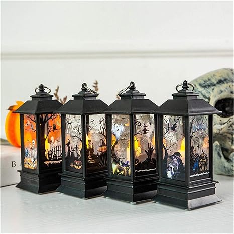 Linternas decorativas de mini velas de Halloween con luz LED Vela para