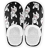 visesunny French Bulldog Animal Slippers for Women Mens Winter Warm Memory Foam Cotton Home Slippers Soft Plush Fleece Slip on House Slippers for Girls Indoor Outdoor Shoes