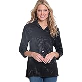 MULTIPLES Women's Turn-up Cuff Three Quarters Sleeves Button Front Hi-lo Shirt