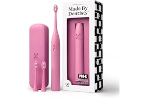 Made by Dentists PRO‑X Sonic Electric Toothbrush for Adults– Dentist‑Designed Rechargeable Toothbrush,9× More Plaque Removal, 70 Day Battery Life, USB‑C Fast Charge, 3 Modes, Travel Case & Extra Heads