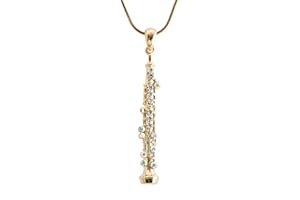 Spinningdaisy Crystal Oboe Music Instrument Necklace