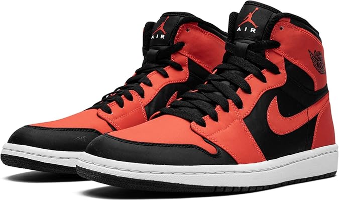 Amazon.com | Jordan Mens Air 1 Retro High Black/Max Orange-White 344613 061 - Size 13 | Fashion 