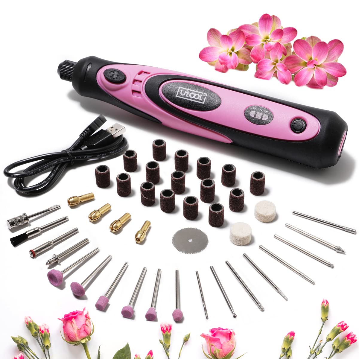 UtooL 4V Cordless Rotary Tool Kit with 42 Accessories - For DIY Crafts, Engraving, Polishing
