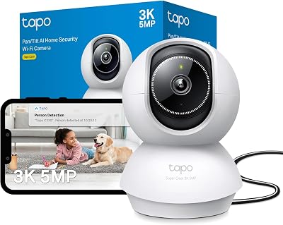Tapo C230 Indoor Security Camera 3K 5MP AI Detectors Pan Tilt 360 Night Vision