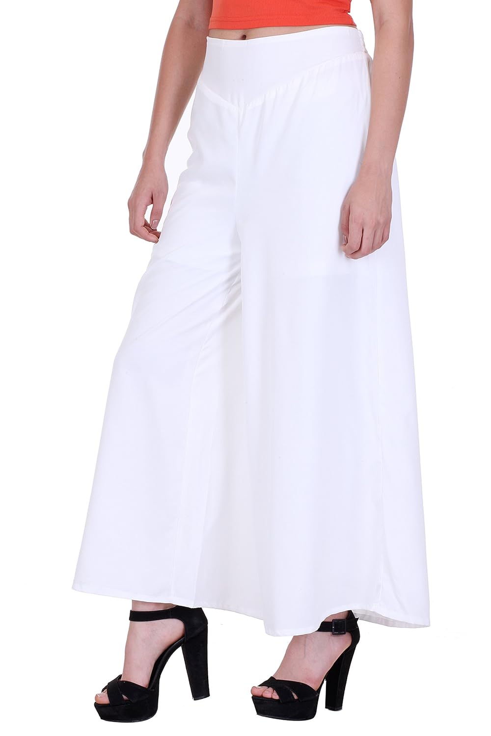 deewa white crepe palazzo