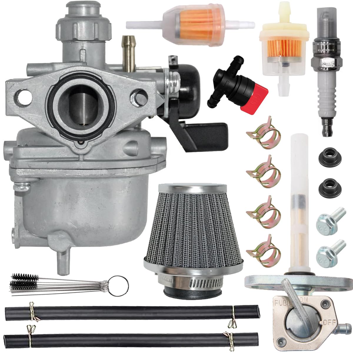 ZAMDOE XR70R Carburetor for Honda XR70R 1997-2003 for CRF70 XR70 1997-2005 for CRF70F 2004-2012 Replaces 16100-GCF-672 with Fuel Valve Petcock Air Filter