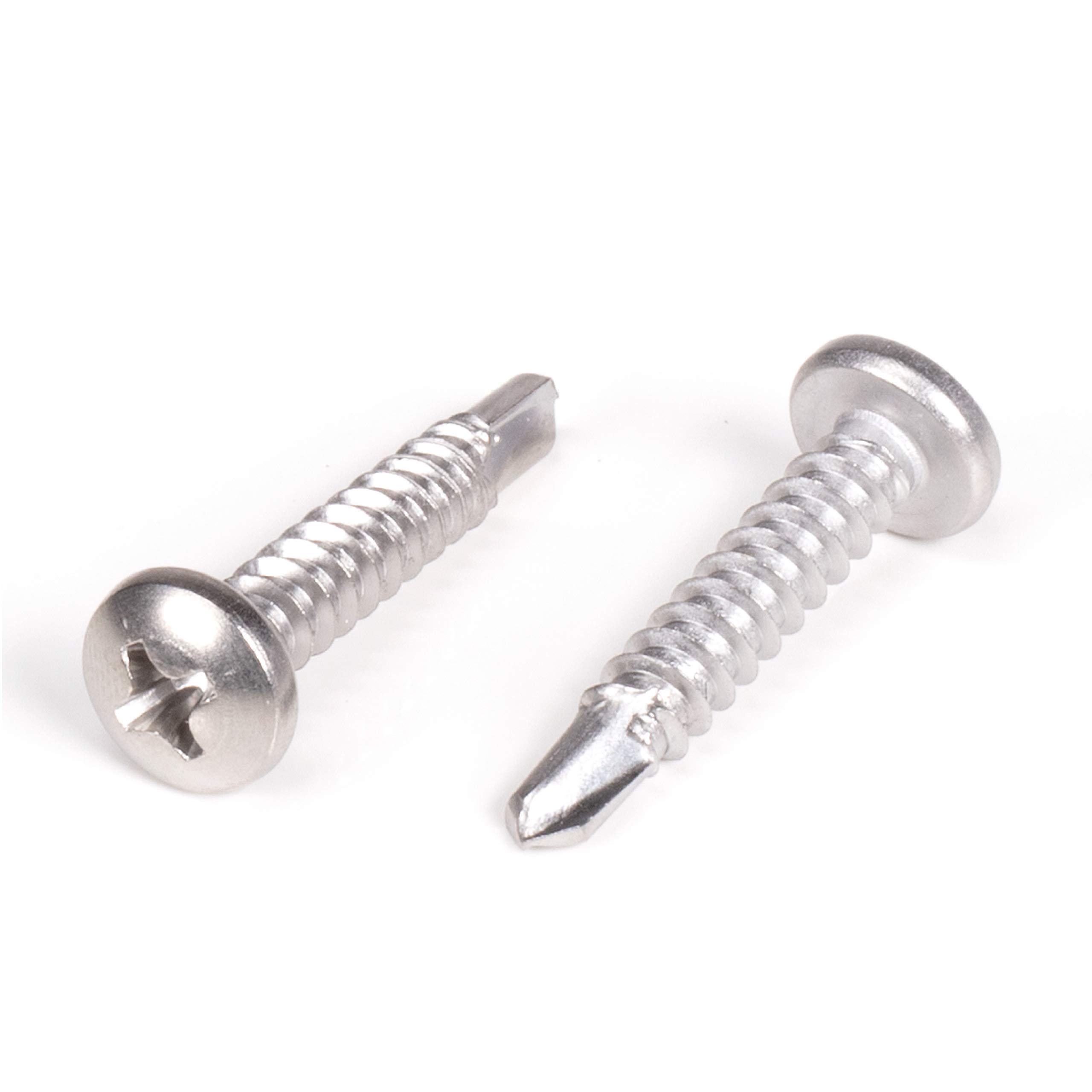 THE CIMPLE CO - #10 Size, 1" Length (25mm) - Self Tapping Screw - Self Drilling Screw - 410 Stainless Steel Screws = Exceptional Wear and Very Corrosion Resistant - Phillips Pan Head - 100pcs