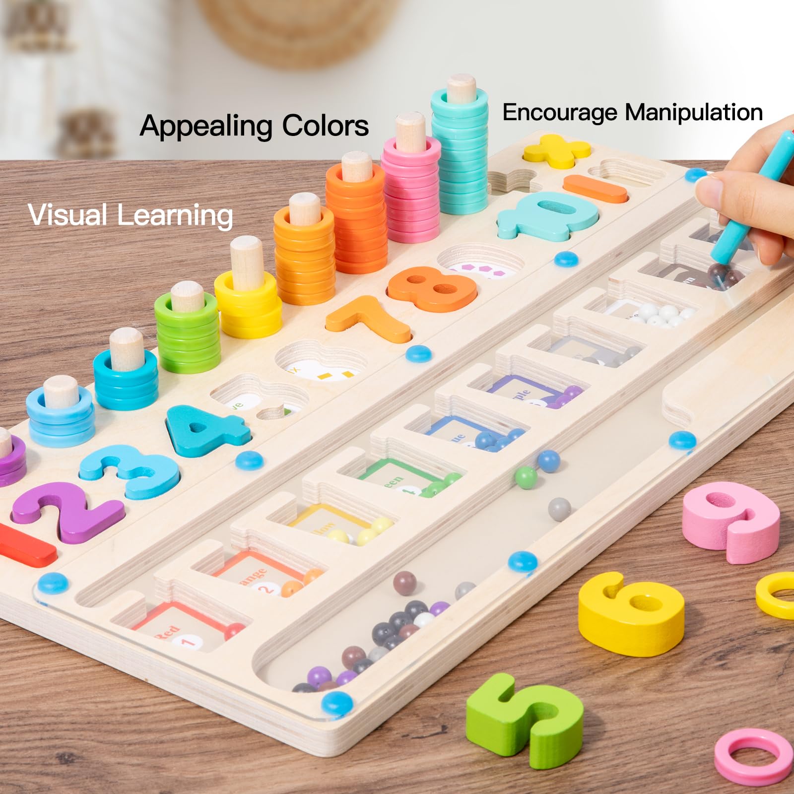 Mua Auvewilo Wooden Math Board, Addition and Subtraction Learning Toy ...