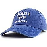 Trendy Apparel Shop Maui Hawaii with Palm Tree Embroidered Unstructured Baseball Cap