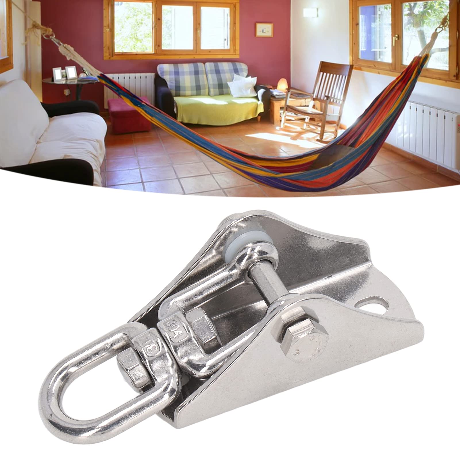 Leapiture Swing Hanger Stainless Steel Suspension Hook 360 Degree Swing Hanger Carabiner Hook Hammock Hooks Heavy Duty Hammock Chair Hanging Kit for Hammock Chair Stand Seat Tree Yoga Gym