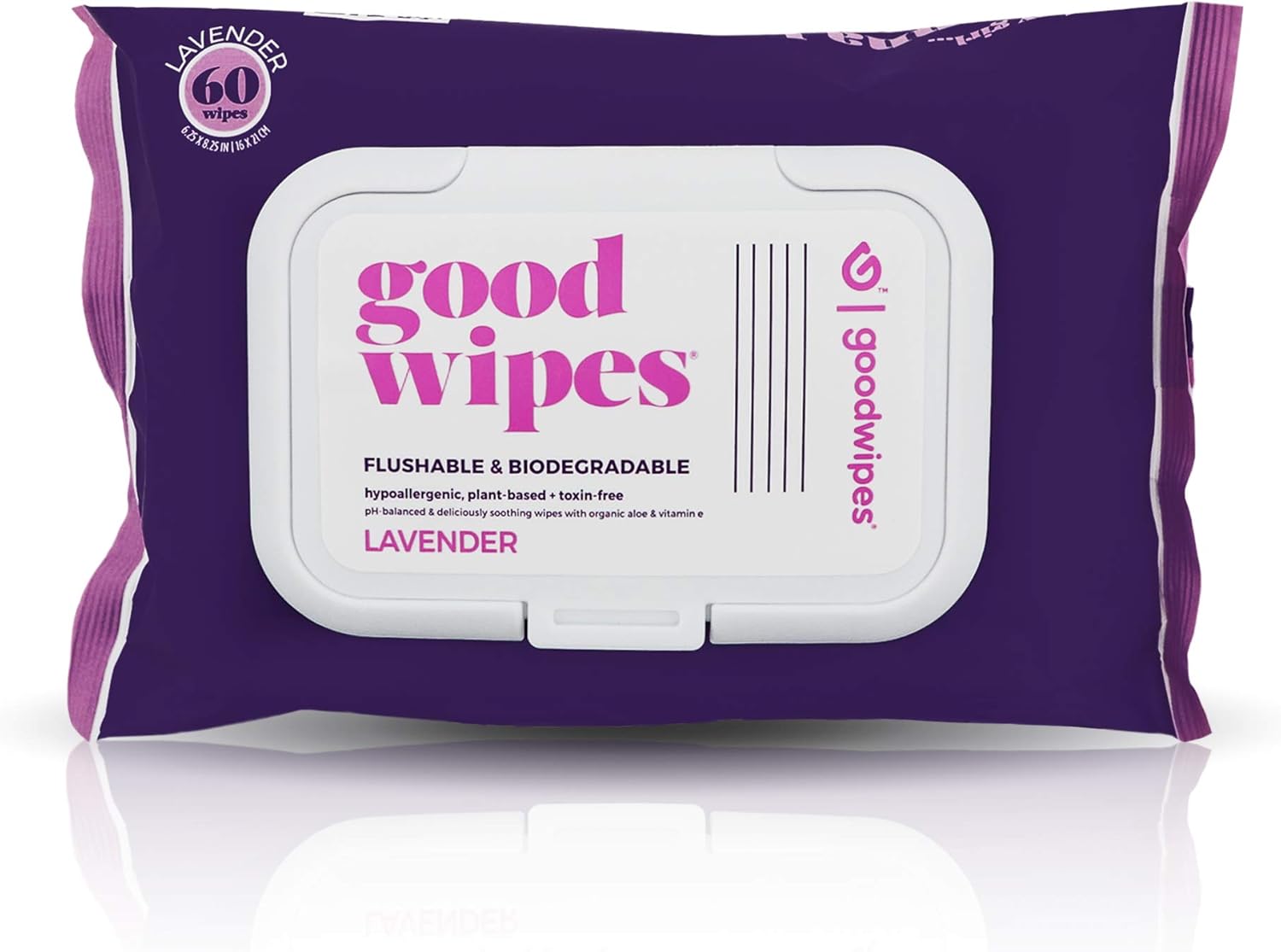 Goodwipes Wet Wipes, Lavender Scent, with Re-Sealable packaging, Flushable and PH Balanced 180 Count (3 Packs of 60): Beauty