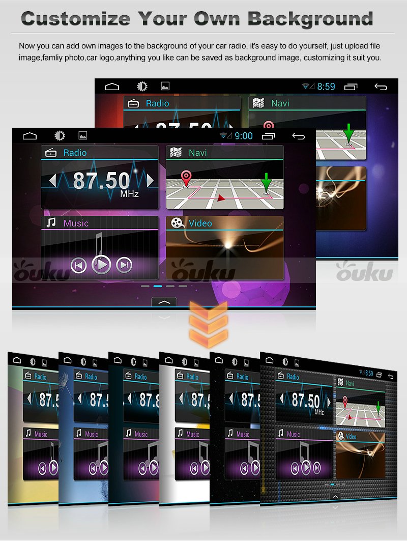 Amazon.com: Ouku Universal 6.2" Inch Android 4.4 2Din in-Dash Car DVD  Player Radio with GPS Navigation/3G/WIFI/RDS/BT/Multi-Touch Capacitive:  Cell Phones & ...