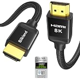 Silkland Certified HDMI 2.1 Cable Ultra High Speed 48Gbps Braided HDR 6.6FT | 4K@240Hz 144Hz 120Hz, 8K@60Hz, 1440P, HDR10+, eARC, HDCP 2.3, Dolby Atmos, DTS:X, Xbox, PS5, PS4, Roku TV, Monitor, PC TV