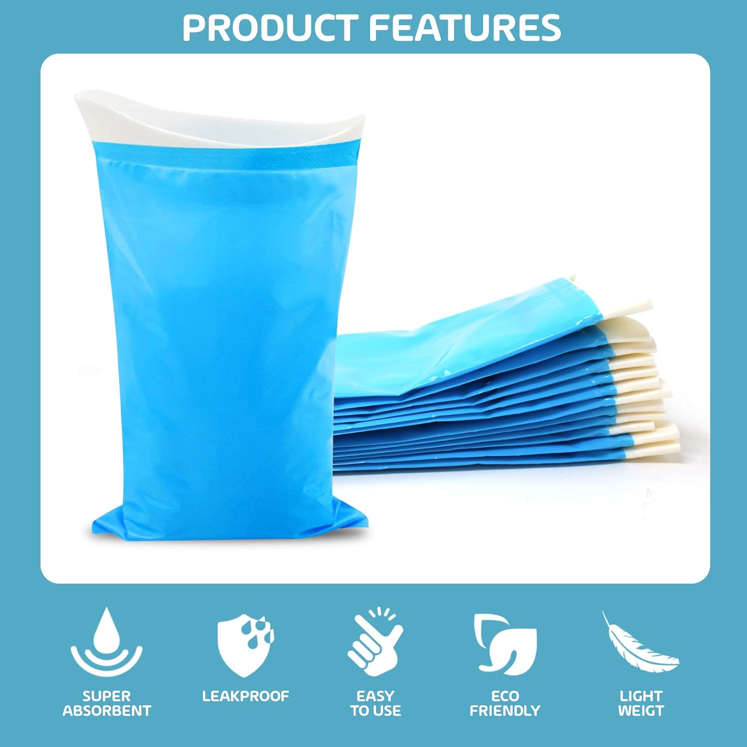 12 Disposable Urinal Wee Pee Urine Bags Camping Travel Driving